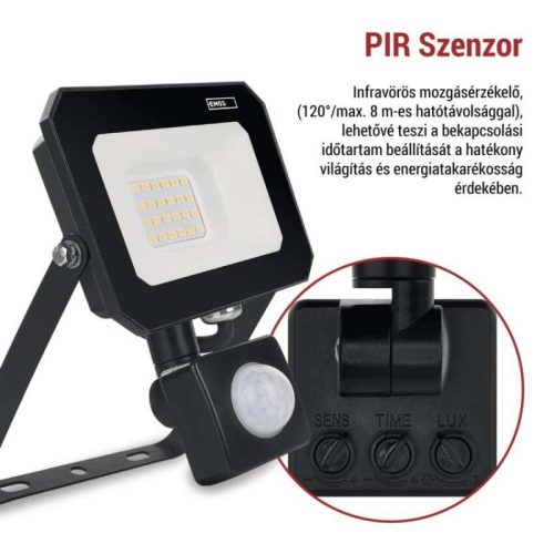 LED reflektor SIMPO PIR 20 W természetes fehér