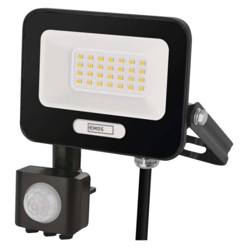 LED reflektor GLARO PIR 20 W, fekete, IP54, 2000 lm, természetes fehér