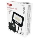 LED reflektor GLARO PIR 20 W, fekete, IP54, 2000 lm, természetes fehér