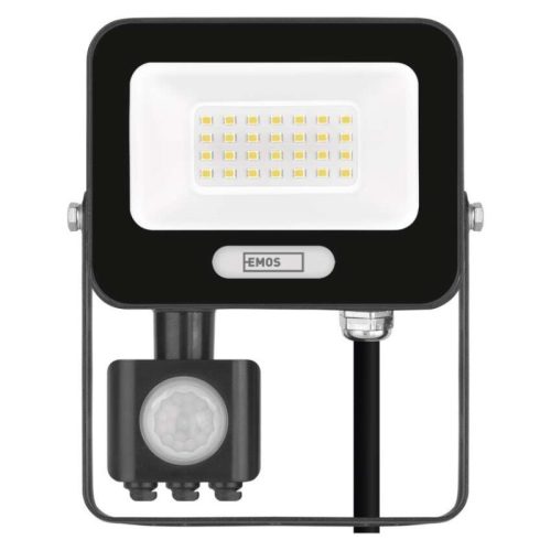 LED reflektor GLARO PIR 20 W, fekete, IP54, 2000 lm, természetes fehér