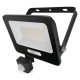 LED reflektor GLARO PIR 30 W, fekete, IP54, 3000 lm, természetes fehér