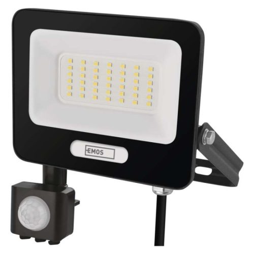 LED reflektor GLARO PIR 30 W, fekete, IP54, 3000 lm, természetes fehér