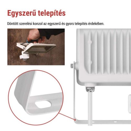 LED reflektor GLARO PIR 30 W, fehér, IP54, 3000 lm, természetes fehér
