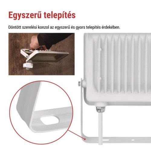 LED reflektor GLARO PIR 50 W, fehér, IP54, 5000 lm, természetes fehér