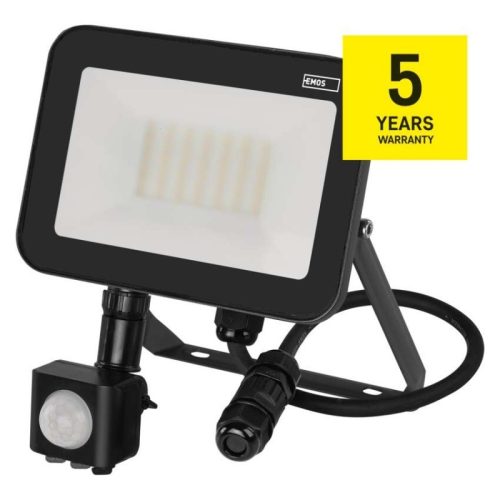 EMOS LED reflektor INOVO 30W 3300lm mozgásérzékelőve IP65 term. fehér