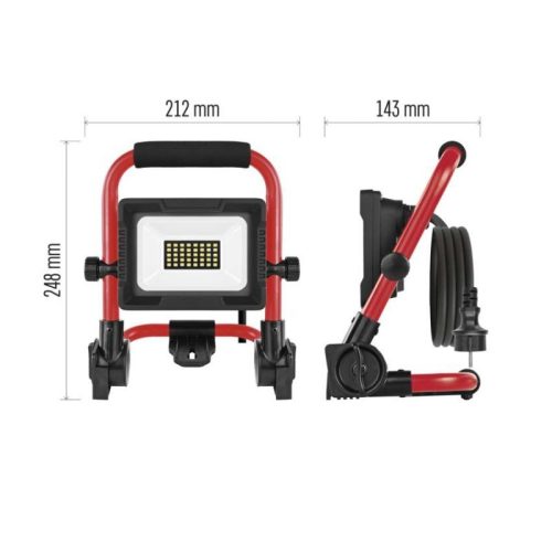 LED reflektor ELION 20W, red-fekete, IP65, 3000 lm, természetes fehér