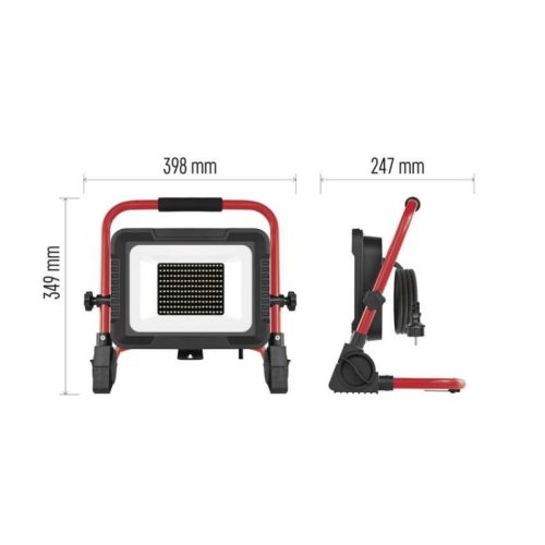 LED reflektor ELION 100W, red-fekete, IP65, 16 000 lm, természetes fehér