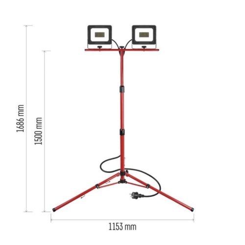 EMOS ELION LED reflektor 2×30W + háromlábú állvány