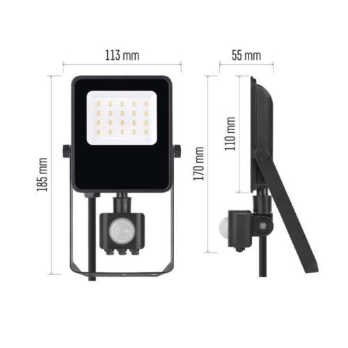 EMOS VISIO LED reflektor 10W mozgásérzékelővel IP54 term. fehér