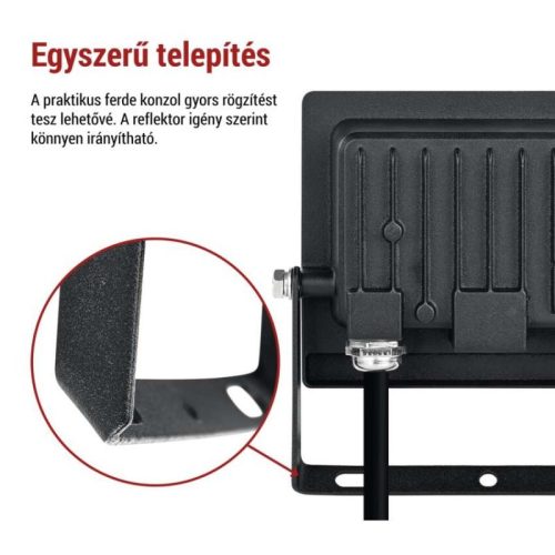 LED-es reflektor TAMBO EVO, 20 W, 2000 lm, IP65, fekete