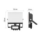 LED-es reflektor TAMBO EVO mozgásérzékelővel, 20 W, 2000 lm, IP44, fekete