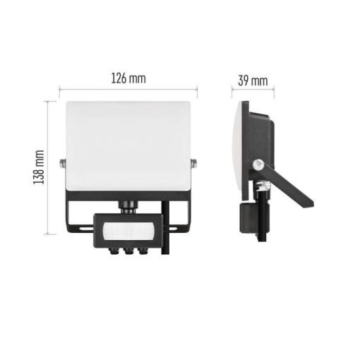 LED-es reflektor TAMBO EVO mozgásérzékelővel, 20 W, 2000 lm, IP44, fekete