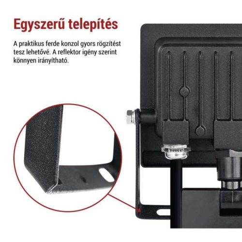 LED-es reflektor TAMBO EVO mozgásérzékelővel, 20 W, 2000 lm, IP44, fekete