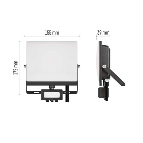LED-es reflektor TAMBO EVO mozgásérzékelővel, 30 W, 3000 lm, IP44, fekete