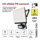LED-es reflektor TAMBO EVO mozgásérzékelővel, 30 W, 3000 lm, IP44, fekete