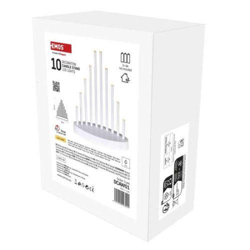 LED gyertyatartó, fehér, 24,5 cm, 3x AA, beltéri, meleg fehér, időzítő