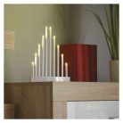 LED gyertyatartó, fehér, 24,5 cm, 3x AA, beltéri, meleg fehér, időzítő