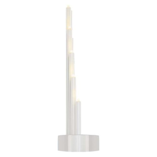 LED gyertyatartó, fehér, 24,5 cm, 3x AA, beltéri, meleg fehér, időzítő