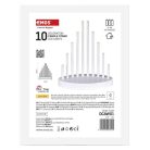 LED gyertyatartó, fehér, 24,5 cm, 3x AA, beltéri, meleg fehér, időzítő