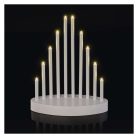 LED gyertyatartó, fehér, 24,5 cm, 3x AA, beltéri, meleg fehér, időzítő