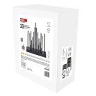 LED gyertyatartó, fekete, 27,5 cm, 3x AA, beltéri, meleg fehér, időzítő