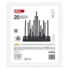 LED gyertyatartó, fekete, 27,5 cm, 3x AA, beltéri, meleg fehér, időzítő