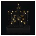 LED gyertyatartó, fekete, 27,5 cm, 3x AA, beltéri, meleg fehér, időzítő