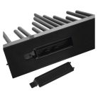 LED gyertyatartó, fekete, 27,5 cm, 3x AA, beltéri, meleg fehér, időzítő