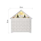 LED adventi naptár, fa, 35x33 cm, 2x AA, beltéri, meleg fehér, időzítő