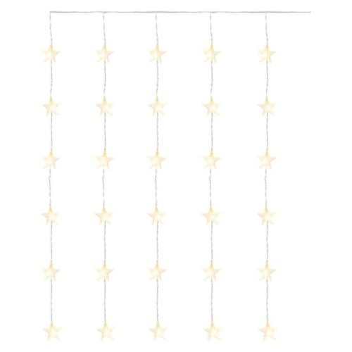 LED karácsonyi fényfüggöny – csillagok, 120x90 cm, beltéri, meleg fehér, időzítő