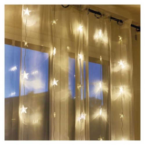 LED karácsonyi fényfüggöny – csillagok, 120x90 cm, beltéri, meleg fehér, időzítő