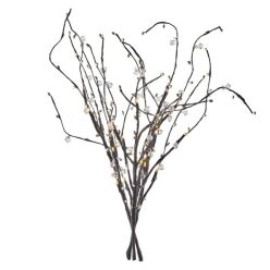   LED barka gyöngyökkel, 60 cm, 3x AA, beltéri, meleg fehér, időzítő