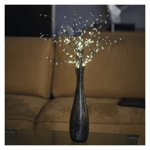 LED barka gyöngyökkel, 60 cm, 3x AA, beltéri, meleg fehér, időzítő
