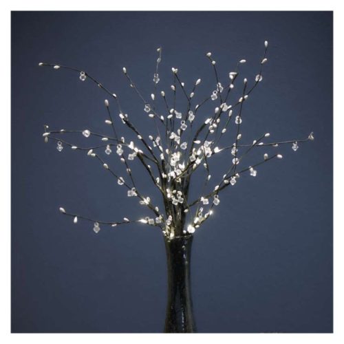 LED barka gyöngyökkel, 60 cm, 3x AA, beltéri, meleg fehér, időzítő