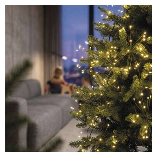 LED fényfüzér – fürtök, nano, 5,2 m, beltéri, meleg fehér, időzítő