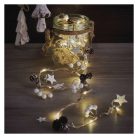 LED karácsonyi fényfüzér – tobozok, 1,7 cm, 2x AA, beltéri, meleg fehér