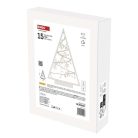 LED dekoráció – világító feldíszített karácsonyfa, 40 cm, 2x AA, beltéri, meleg fehér, id.