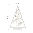 LED dekoráció – világító feldíszített karácsonyfa, 40 cm, 2x AA, beltéri, meleg fehér, id.