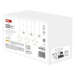   LED karácsonyi fényfüggöny – csillagok, 185x105 cm, beltéri, meleg fehér