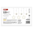 LED karácsonyi fényfüggöny – csillagok, 185x105 cm, beltéri, meleg fehér