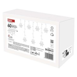   LED karácsonyi fényfüggöny – hópelyhek, 135x50 cm,  beltéri, hideg fehér
