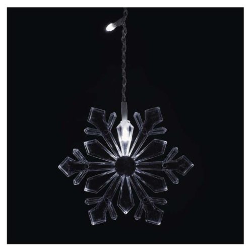 LED karácsonyi fényfüggöny – hópelyhek, 135x50 cm,  beltéri, hideg fehér