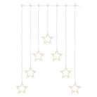 LED karácsonyi fényfüggöny – 7 csillag, 67x125cm, kültéri és beltéri, meleg fehér