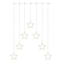   LED karácsonyi fényfüggöny – 7 csillag, 67x125cm, kültéri és beltéri, meleg fehér