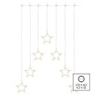 LED karácsonyi fényfüggöny – 7 csillag, 67x125cm, kültéri és beltéri, meleg fehér
