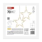 LED karácsonyi fényfüggöny – 7 csillag, 67x125cm, kültéri és beltéri, meleg fehér