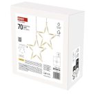 LED karácsonyi fényfüggöny – 7 csillag, 67x125cm, kültéri és beltéri, meleg fehér
