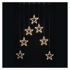 LED karácsonyi fényfüggöny – 7 csillag, 67x125cm, kültéri és beltéri, meleg fehér