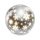LED karácsonyi üveggömb – hópelyhek, 12 cm, 3x AA, beltéri, meleg fehér, időzítő