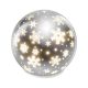 LED karácsonyi üveggömb – hópelyhek, 12 cm, 3x AA, beltéri, meleg fehér, időzítő